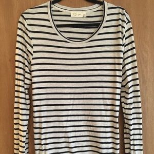 Cream/black striped long sleeve